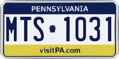 PA license plate MTS1031