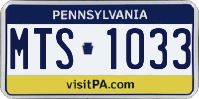 PA license plate MTS1033