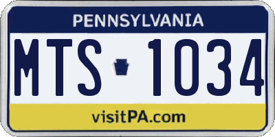 PA license plate MTS1034