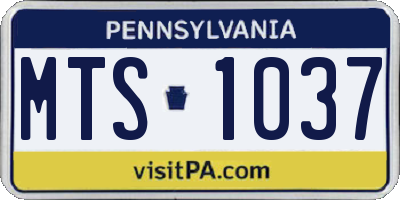 PA license plate MTS1037