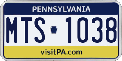 PA license plate MTS1038