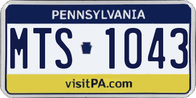 PA license plate MTS1043