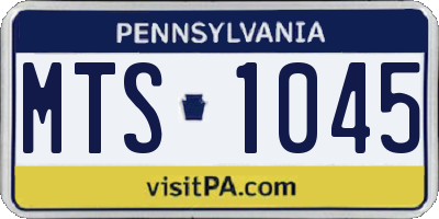 PA license plate MTS1045
