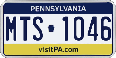 PA license plate MTS1046
