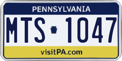 PA license plate MTS1047