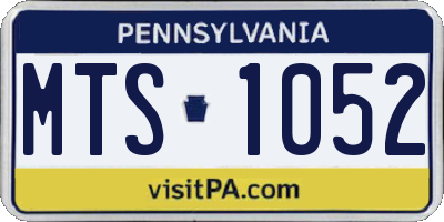 PA license plate MTS1052