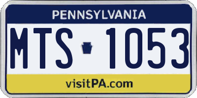 PA license plate MTS1053