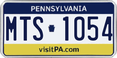 PA license plate MTS1054