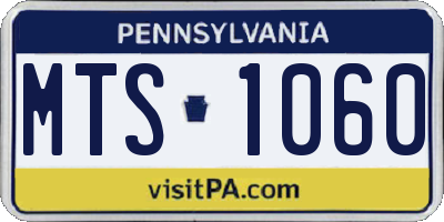 PA license plate MTS1060