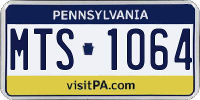 PA license plate MTS1064
