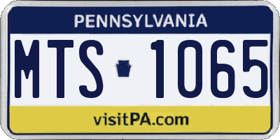 PA license plate MTS1065