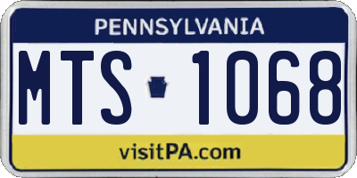 PA license plate MTS1068