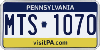 PA license plate MTS1070