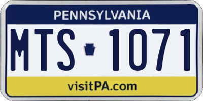 PA license plate MTS1071