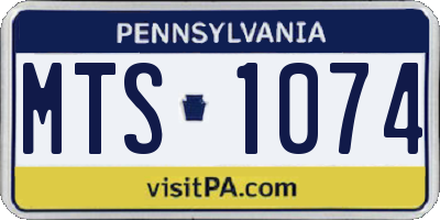 PA license plate MTS1074