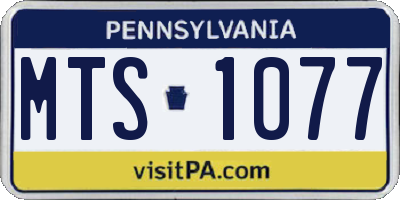 PA license plate MTS1077