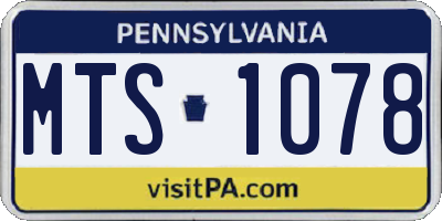 PA license plate MTS1078