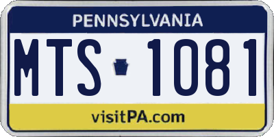 PA license plate MTS1081