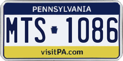 PA license plate MTS1086