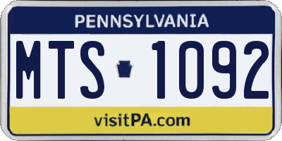 PA license plate MTS1092