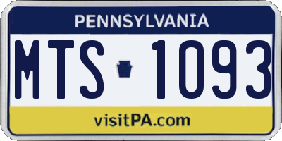 PA license plate MTS1093