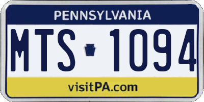 PA license plate MTS1094