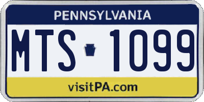 PA license plate MTS1099