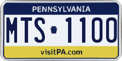 PA license plate MTS1100