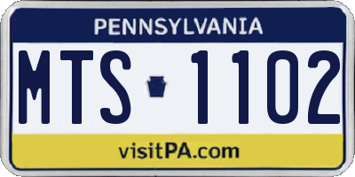 PA license plate MTS1102