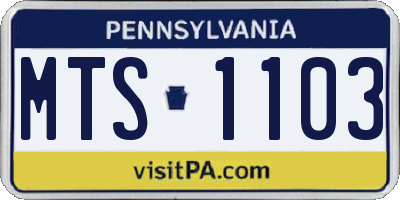 PA license plate MTS1103