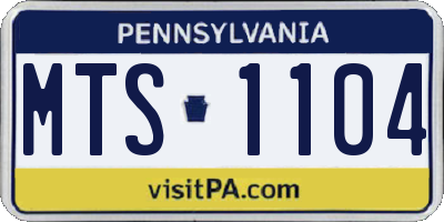 PA license plate MTS1104