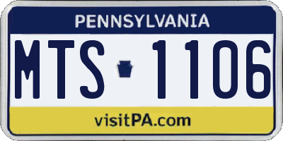 PA license plate MTS1106