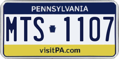 PA license plate MTS1107
