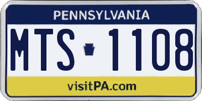 PA license plate MTS1108