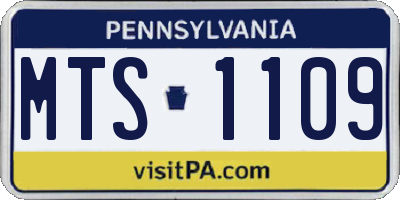 PA license plate MTS1109