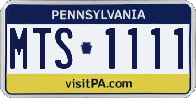 PA license plate MTS1111