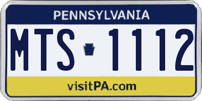 PA license plate MTS1112