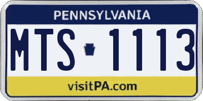 PA license plate MTS1113