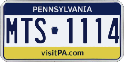 PA license plate MTS1114