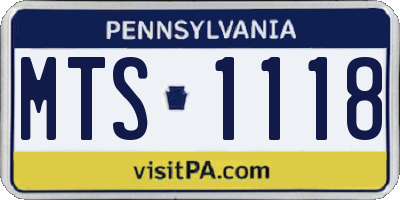 PA license plate MTS1118