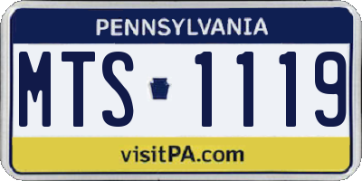 PA license plate MTS1119