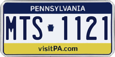 PA license plate MTS1121