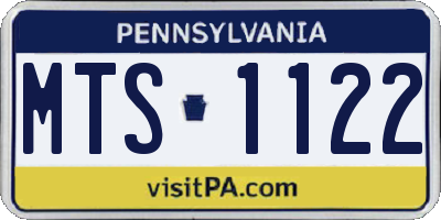 PA license plate MTS1122