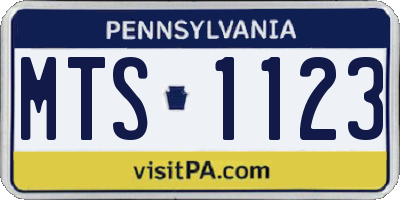 PA license plate MTS1123