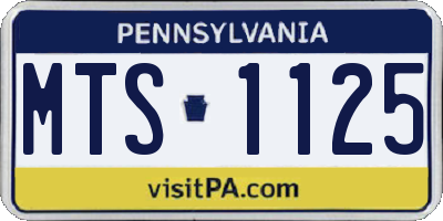 PA license plate MTS1125