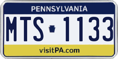 PA license plate MTS1133
