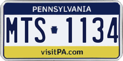 PA license plate MTS1134