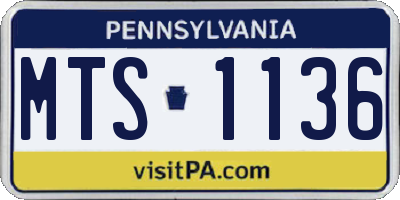 PA license plate MTS1136