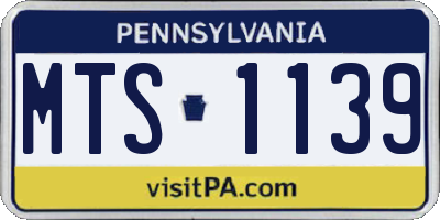 PA license plate MTS1139