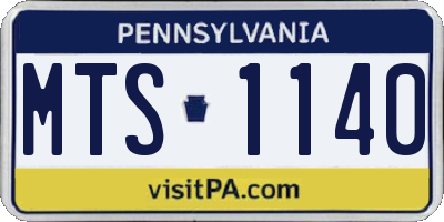 PA license plate MTS1140